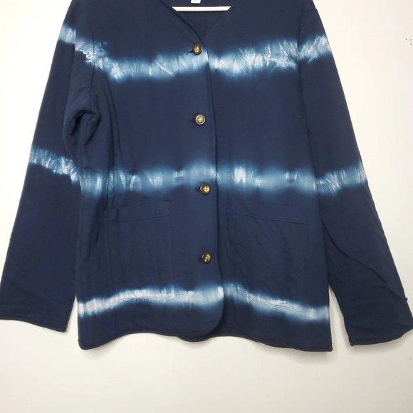 J.Jill Pure Jill Tie-Dyed Expressions Shirt Jacket Medium Dark Everyday … - Picture 4 of 12